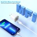 iPhone Charger, 2Pack 2 Port Dual Port USB Cube Wall Charger 2.1A Apple Fast Charging 6FT Nylon Braided Lightning Cable Cord with Plug Compatible with iPhone 14/13/12/11 Pro Max XS XR X 8 7 6S 6 Plus